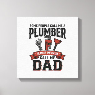 Plumber Dad Vintage Engraving Shirt Design_1 Canvas Print