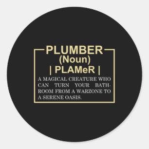 Plumber Dictionary Entry Classic Round Sticker