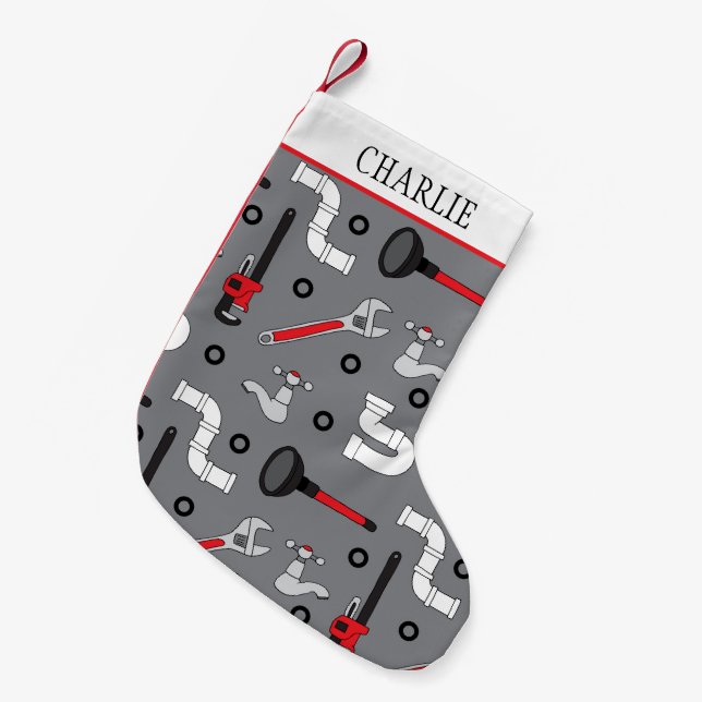 Plumber DIYer and Handyman Small Christmas Stocking (Front (Hanging))