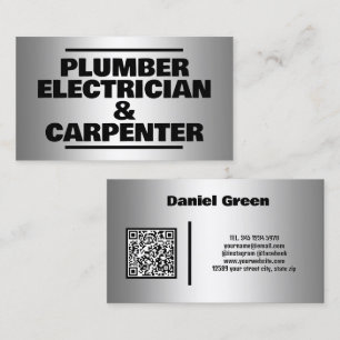 🛠️ Plumber Electrician & Carpenter Custom QR Business Card