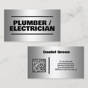 Plumber / Electrician Custom QR Business Card