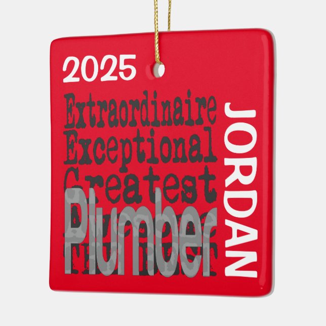 Plumber Extraordinaire CUSTOM Ceramic Ornament (Left)
