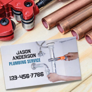 Plumber Faucet Pipe Handyman Pluming Service  Business Card