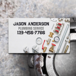 Plumber Faucet Pipe Handyman Pluming Service  Business Card
