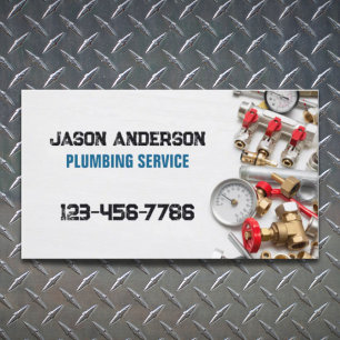 Plumber Faucet Pipe Handyman Pluming Service  Business Card