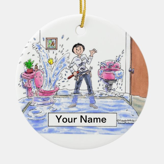 Plumber - Female Ceramic Tree Decoration (Front)