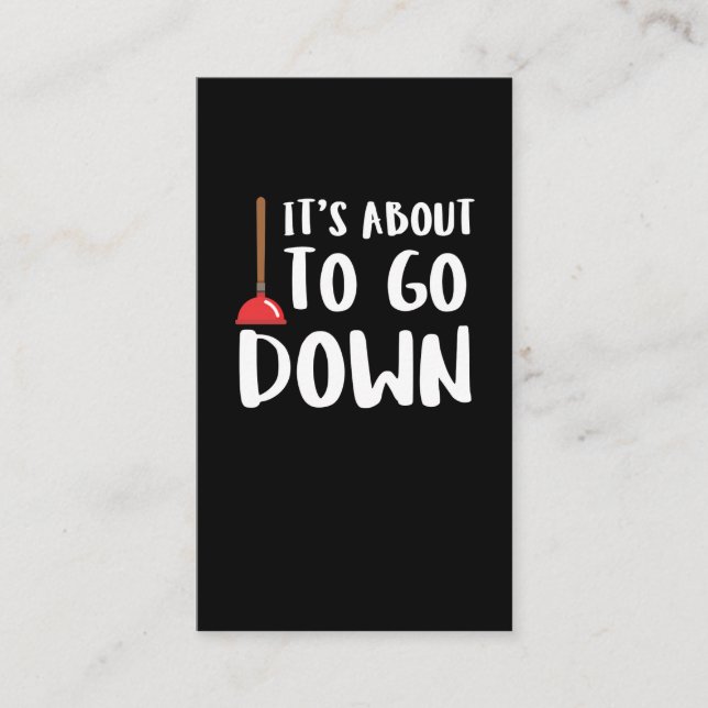 Plumber Gift Idea craftsmen Joke Plunger Business Card (Front)