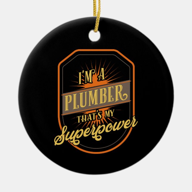 Plumber Gifts Ceramic Tree Decoration (Front)