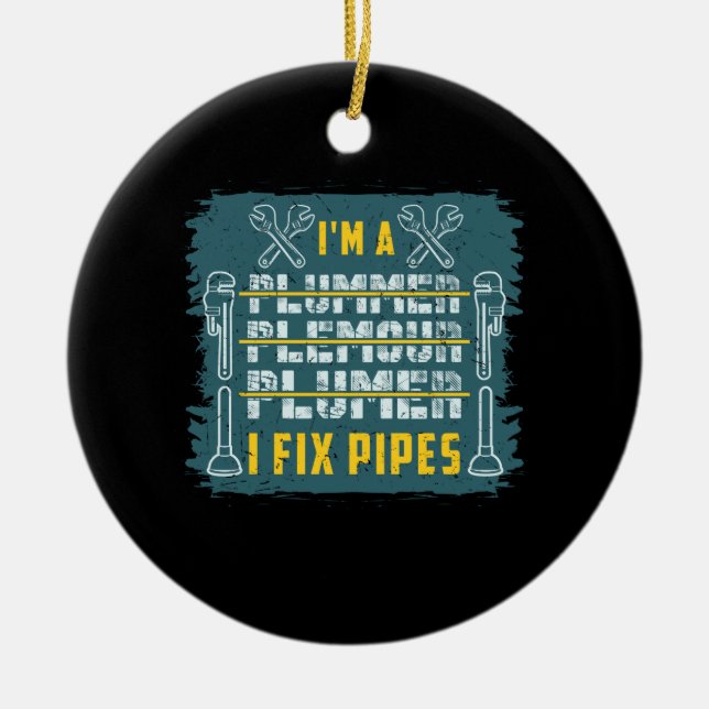 Plumber Gifts Ceramic Tree Decoration (Front)