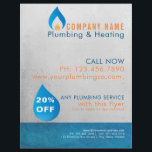Plumber heated water drop logo flyer<br><div class="desc">Plumber business advertising flyer template for residential or commercial plumbing and heating company - The design features a water drop perfect for a plumbing and heating company. This flyer ad will stand out and draw potential customers to your plumbing and heating company! Customise the text to personalise it on both...</div>