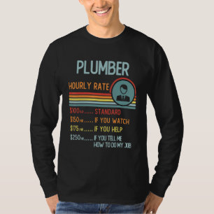 Plumber Hourly Rate T-Shirt Retro Job Title