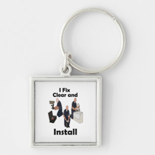 Plumber I Fix Clear Install Plumber Birthday Party Key Ring