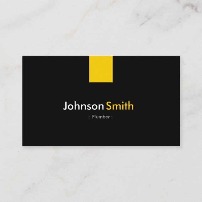 Plumber - Modern Amber Yellow Business Card (Front)