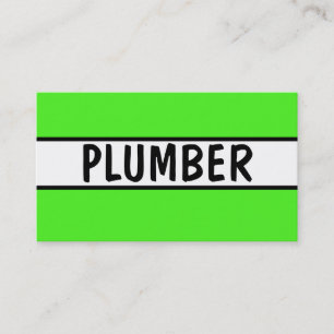 Plumber Neon Green Business Card