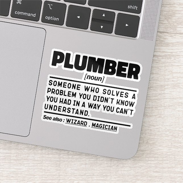 Plumber Noun Plumbing Repair Humour Quote (Detail)