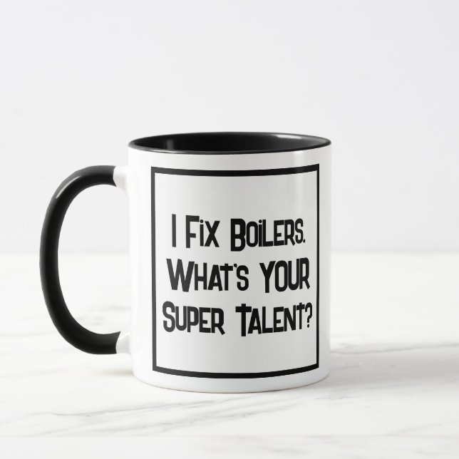 Plumber or Heating Engineer Super Talent. Two Tone Mug (Left)