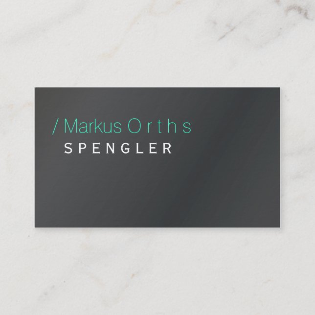 Plumber or Spengler Typo visiting cards (Front)