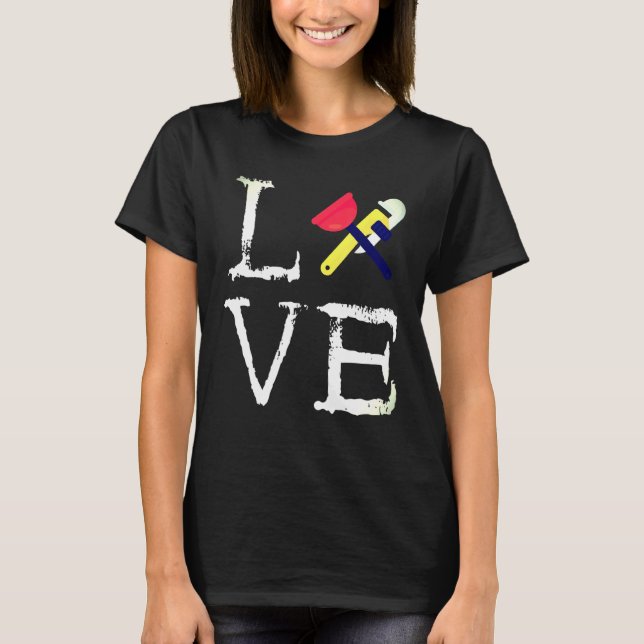 Plumber Pipe Wrenches Plumbing Contractor Toilet P T-Shirt (Front)
