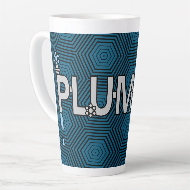 Plumber Pipes Latte Mug (Left Angle)