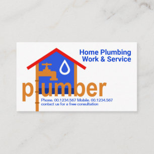 Plumber Piping Leaking Faucet Home Business Card