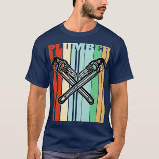 Plumber Plumber Crossed Wrenches Retro T-Shirt