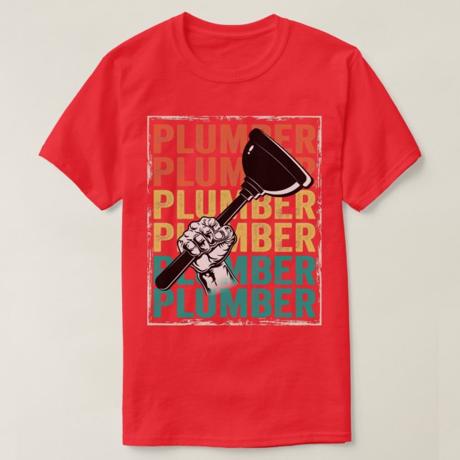 Plumber Plumber Retro T-Shirt (Design Front)