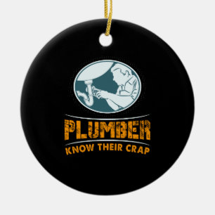 Plumber Plumbing Gift Ceramic Tree Decoration