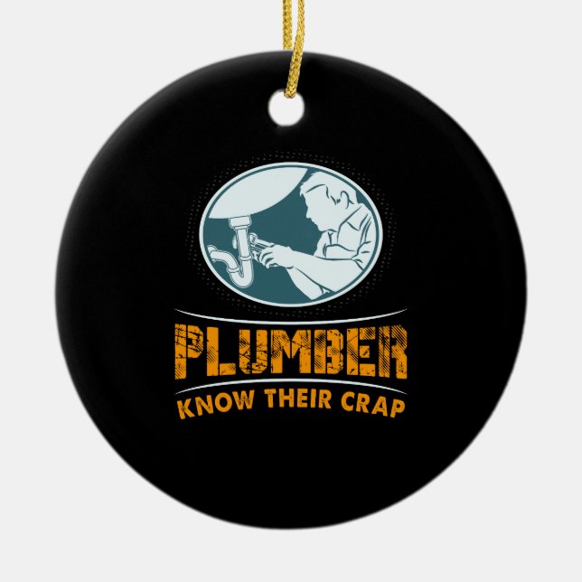 Plumber Plumbing Gift Ceramic Tree Decoration (Front)