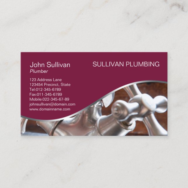 Plumber Plumbing Home Repair Business Card (Front)