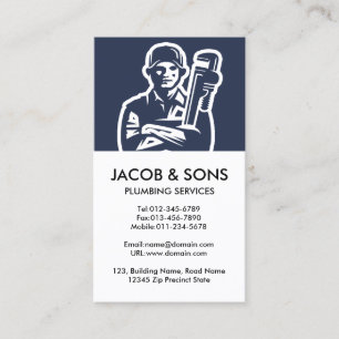 Plumber Plumbing Home Repair Business Card