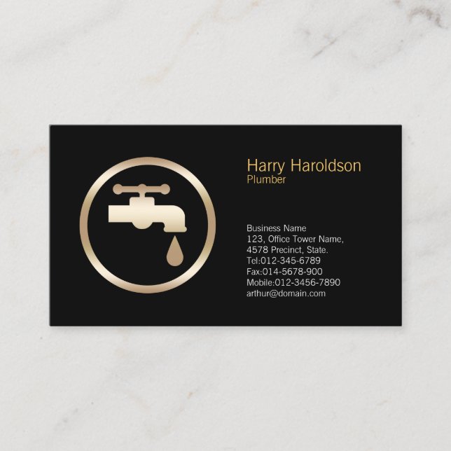 Plumber Plumbing Leaking Faucet Home Repair Business Card (Front)