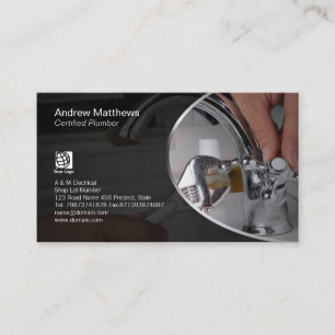 Plumber Plumbing Leaking Faucet Home Repair Business Card