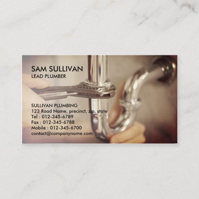 Plumber Plumbing Leaking Pipe  Business Card (Front)