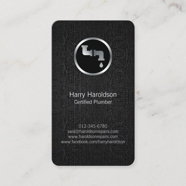 Plumber Plumbing Leaking Pipe  Business Card (Front)