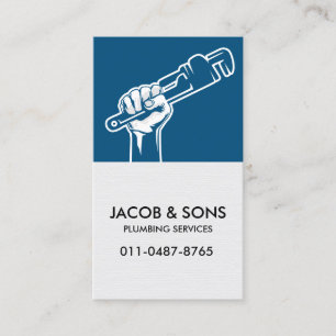Plumber Plumbing Pipe Wrench  Business Card