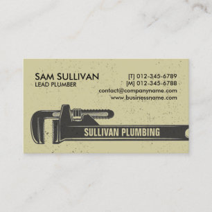 Plumber Plumbing Pipe Wrench  Business Card