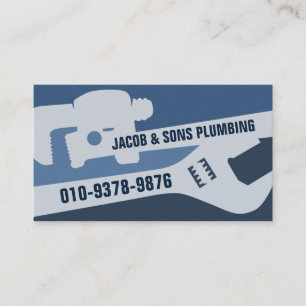 Plumber Plumbing Pipe Wrench  Business Card