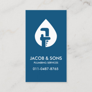 Plumber Plumbing Pipe Wrench  Business Card