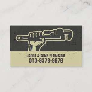 Plumber Plumbing Pipe Wrench  Business Card