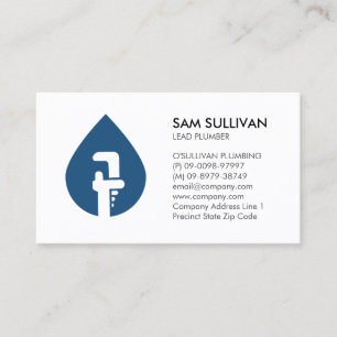 Plumber Plumbing Pipe Wrench Business Card