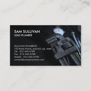 Plumber Plumbing Pipe Wrench  Business Card