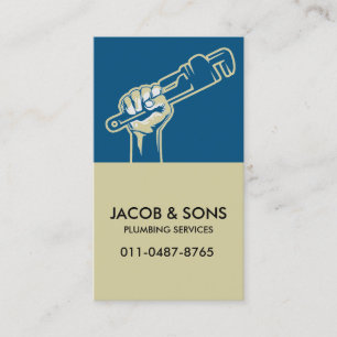 Plumber Plumbing Pipe Wrench  Business Card