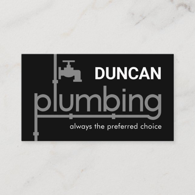 Plumber Plumbing Pipeline Signage Business Card (Front)
