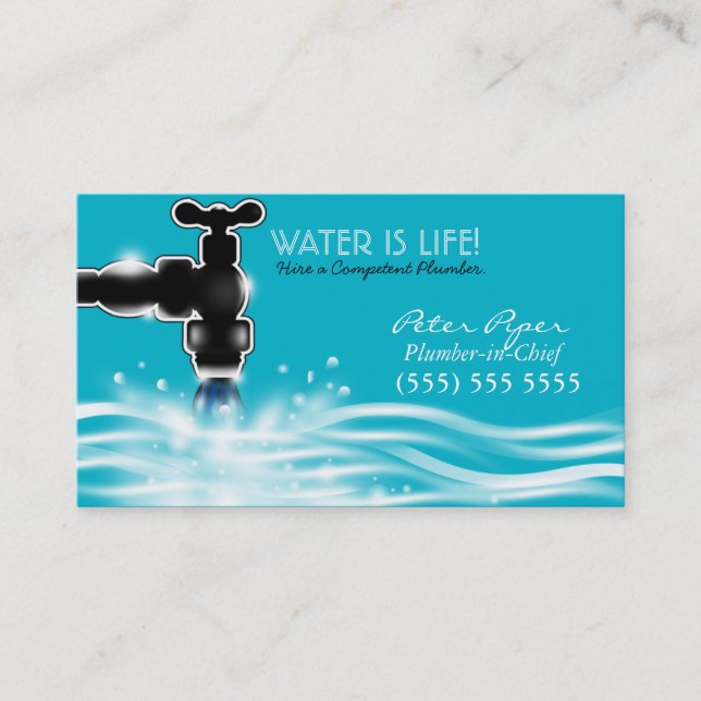 Plumber Plumbing Service Business Card (Front)