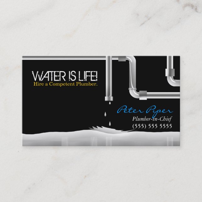 Plumber Plumbing Service Business Card (Front)