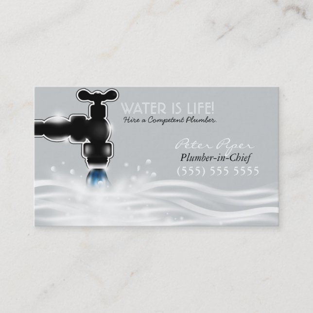 Plumber Plumbing Service Business Card (Front)