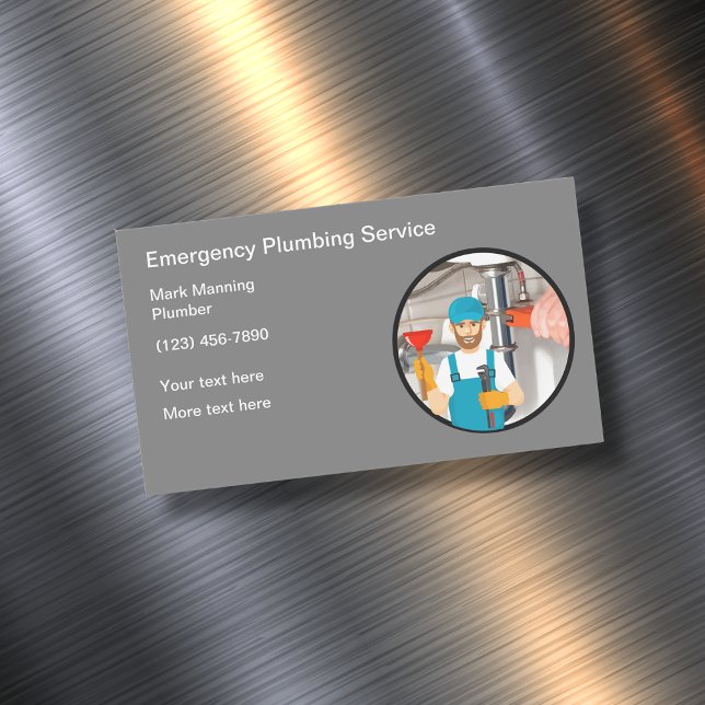 Plumber Service Plumbing Magnetic Business Card (Creator Uploaded)