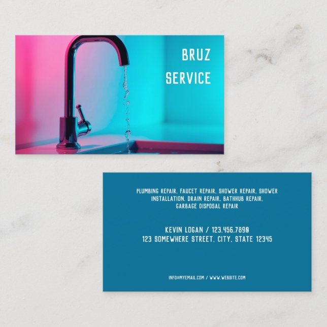 Plumber Services Business Card (Front/Back)