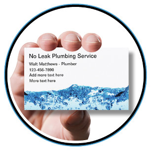 Plumber Simple Business Cards Water Theme