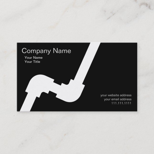 Plumber Simple Businesscard Black Business Card (Front)